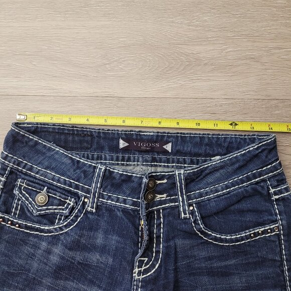 Vigoss Jeans Size 27 Fit Capri Button Flap Pockets Low Rise Embellished - Picture 5 of 10